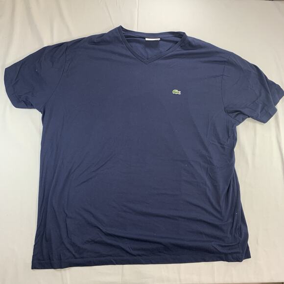 Lacoste V Neck T-Shirt Mens 4XL XXXXL Tall Blue - Picture 1 of 8